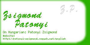 zsigmond patonyi business card